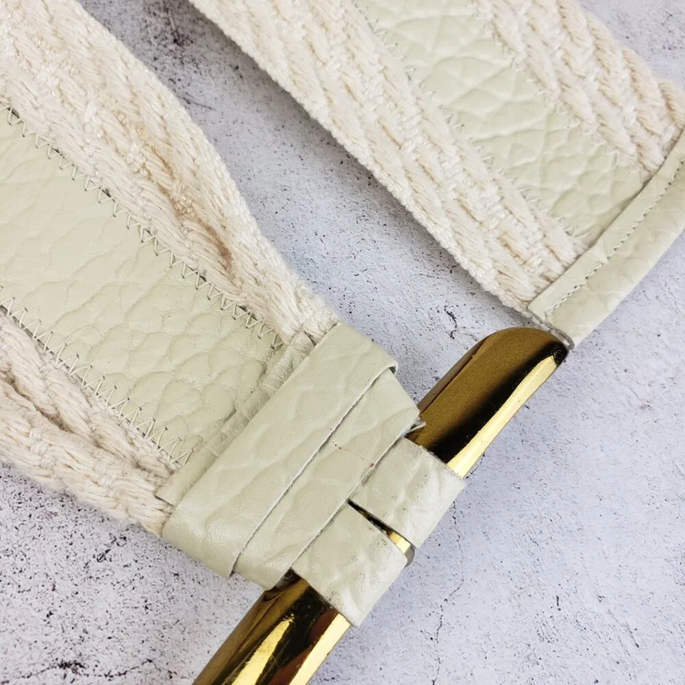 Vintage The Leather Shop Wide Belt Art-to-Wear Mixed Media Leather Avant Garde M